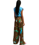 Essentiel Antwerp Faul Khaki Green Wide Leg Trousers
