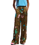 Essentiel Antwerp Faul Khaki Green Wide Leg Trousers