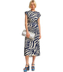 Essentiel Antwerp Fayola Navy Blue Midi Dress