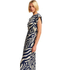 Essentiel Antwerp Fayola Navy Blue Midi Dress