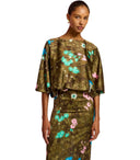 Essentiel Antwerp Flask Khaki Green Midi Dress