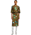 Essentiel Antwerp Flask Khaki Green Midi Dress