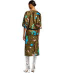 Essentiel Antwerp Flask Khaki Green Midi Dress