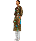Essentiel Antwerp Flask Khaki Green Midi Dress