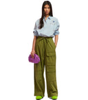 Essentiel Antwerp Fopy Khaki Green Cargo Trousers