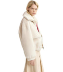 Giacca bomber di pelliccia in finta pelliccia White Essentiel Antwerp Genz