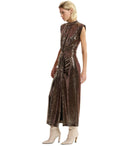 Essentiel Antwerp Gonnak Gold Midi Dress