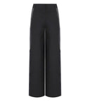 Pantalones de pierna ancha de las piernas negras de gorror de gorror