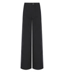 Pantalones de pierna ancha de las piernas negras de gorror de gorror