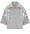 Essentiel Antwerp Harival Grey Sequins Polo Shirt
