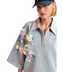 Essentiel Antwerp Harival Grey Sequins Polo Shirt