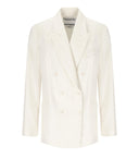 Essentiel Antwerp Hollow White Pinstriped Double Breasted Jacket