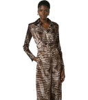 Elisabetta Franchi Brown Alligator Print Shirt