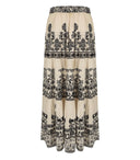 Pahiesa Formentera Ecru And Black Long Skirt