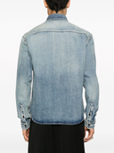 Saint Laurent Trouville Logo Embroidered Denim Shirt