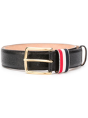 Thom Browne 35 Mm Belt W/ Rwb Loop In Pebble Grain Leather