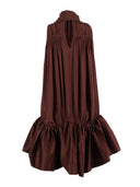 Rotate Gathered Mini Dress Potting Soil (Loose Fit)