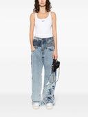 Off White Off Stamp Rib Tank Top White Black