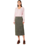 Max Mara Weekend Pala Khaki Midi Skirt