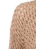 Fabiana Filippi Maglia Scollo V In Filato Stampato Punto Crochet Color Acero