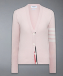 Thom Browne Classic V-ringad cardigan med 4 stång i kashmir