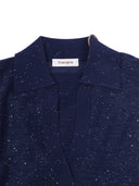 Kangra Cashmere Polo Aperta M.Corta Con Micropaillettes