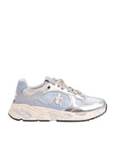 Premiata Weiße Turnschuhe Mased Hellblau