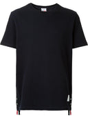 Thom Browne Relaxed Fit Ss Tee W/ Center Back Rwb Stripe In Classic Pique
