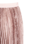 Fabiana Filippi Gonna Ampia Lunga In Satin Stampato Plissettato Color Cacao/Beige Scuro