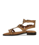 Ash Paprika Studs Camel Flat Sandal