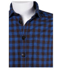 Gmf 695 Bleu Brown Checkered Shirt