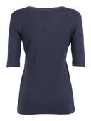 Fabiana Filippi Camiseta En Jersey Costina Manica Al Gomito Con Scollo U Color Blu Notte