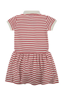 Golden Goose Golden Girl's Polo Dress Blend Striped Cotton Piquet With Embroidery