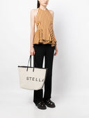 Stella Mc Cartney Logo Print Cotton Tote Bag