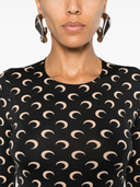 Marine Serre Moon Printed Jersey Ls Crewneck Top