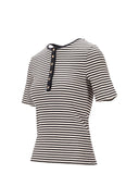 Anine Bing Alessia Tee Cream And Black Stripe