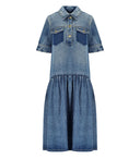 Ganni Blue Denim Shirt Dress