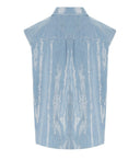Camisa sin mangas Federica Tosi Denim Acqua Sequins