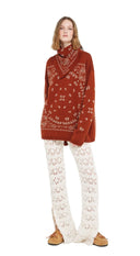 Maglione Alanui Bandana Jacquard Rosso Mattone Multi