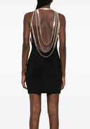 The Attico Mini Dress Ponte Jersey With Tubes Chains