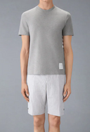 Thom Browne Short Sleeve Tee W/ Engineered 4 Bar Stripe In Classic Pique
