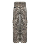 Ganni Angi Animal Print Cargo Jeans