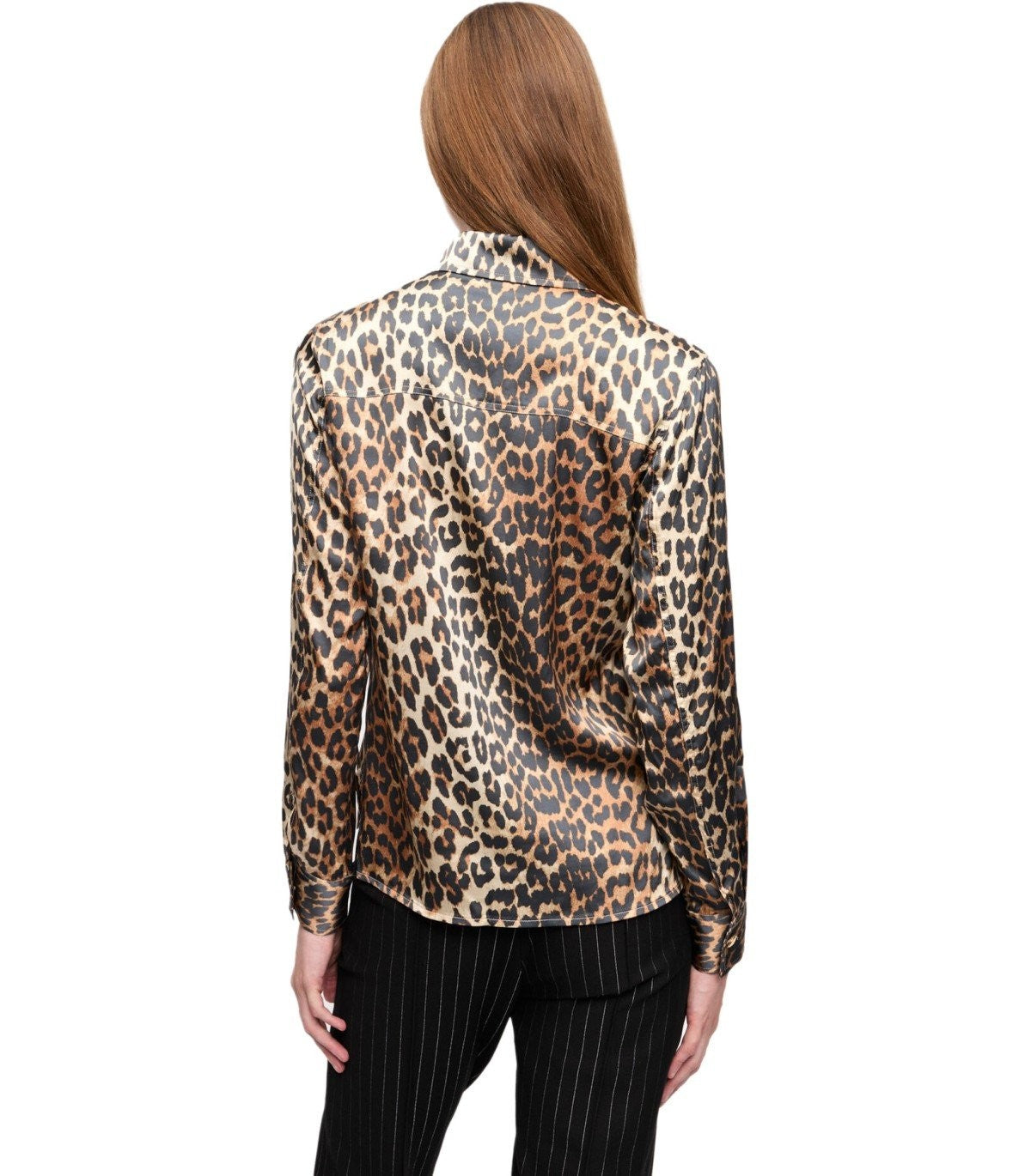 Ganni Animal Print Satin Shirt – Balardi