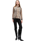 Ganni Animal Print Satin Shirt