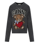 Ganni Bear Grey Crewneck Jumper