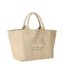 Ganni Beige Canvas Maxi Bag