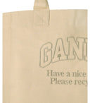 Ganni Beige Canvas Maxi Bag
