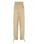 Ganni beige satijnen vrachtbroek
