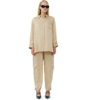 Ganni Beige Satin Shirt