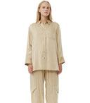 Ganni Beige Satin Shirt